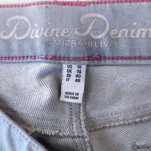 Isaac Mizrahi Divine Denim Pull-On Bootcut Jeans Women's Size 10 Light Wash Knit - Picture 3 of 7